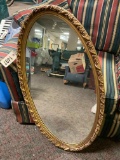 Oval Gold Gilded Mirror