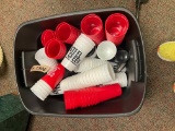Tub of New Plastic Cups