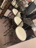 3 Iron Bar Stools w/ Cushioned Seats