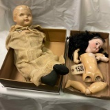 2 Vintage Dolls - 1 Missing Parts