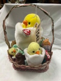 Basket of Chick Beanie Babies