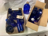 2 Boxes Blue Glass