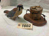 Kestrel Sparrow Hawk - Hand Carved By Wayne Boblenz