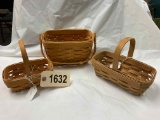 3 Longaberger Baskets - 1997 Dresden Tour/1999 Parsley