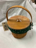 Longaberger 1995 Medium Fruit Basket w/ Liner & Lid