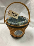 Longaberger 1999 Daisy Basket w/ Protector & Tie On