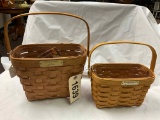 2 Longaberger Baskets - 1991 Tour Basket w/ Protector &