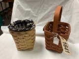 Longaberger 1989 Med Peg Basket & Basket w/ Liner