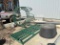 Round bale feeder, Stock tank, (2) 10' headgates, (1) small pen gate