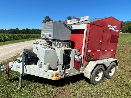 LF Geroge E3000 ground heater, pull type, tandem axle w/ Kubota eng.