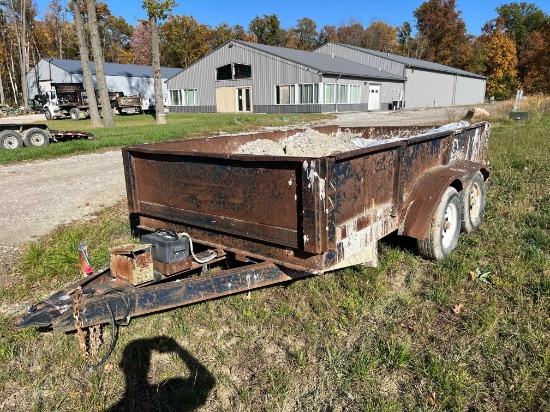 2005 Hill Equip. 12' X 82" tandem axle, elect. tilt bed, 24" sides