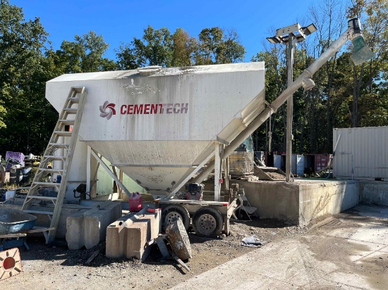 CementTech gas pull type cement plant, Vanguard eng., on tandem axle trailer,
