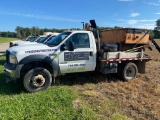 06 Ford F-450XL, power stroke, 4wd, single cab, 4000 hot box, 9' flat bed, 213,993mi., runs