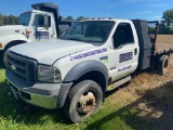 05 Ford F-550, flat bed, 145,052mi., runs