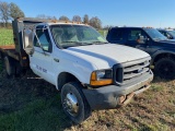 1999 Ford F-550XL, Super Duty, single cab, Dually, 9' flat bed, no reverse,  279,975mi., runs