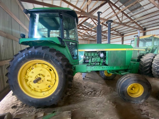 '73 JD 4430 C/H/A, quad,2hyds.,shows 5179 hrs, true hrs unknown, new18.4-38 rears,10 frt wts.,