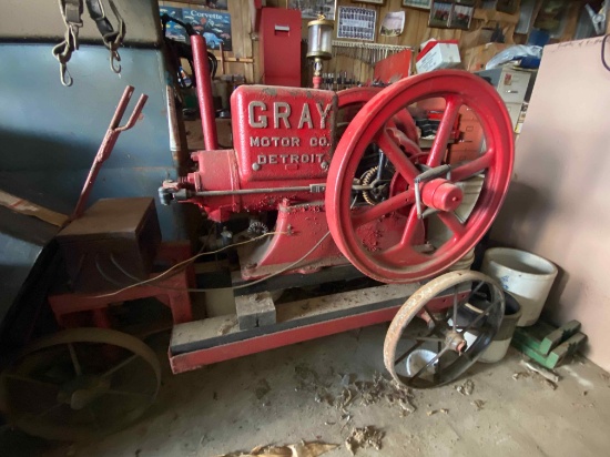 Gray Motor Co. Detroit, MI, eng. on steel wheel cart
