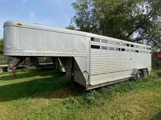 ‘94 Featherlite 7’x24’, gooseneck stock trailer w/ divider gate