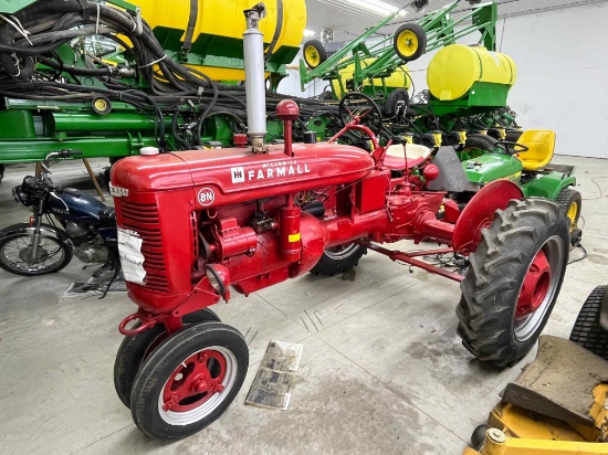 Farmall BN, wheel wts., lights, pto, good tires, newer paint, SN.54814