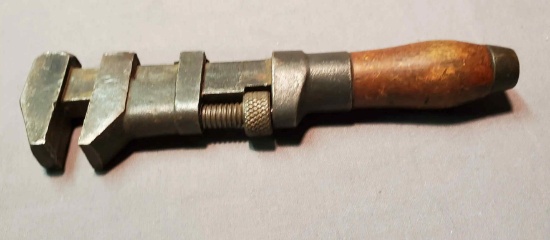 “Crusader” Wood Handle Agricultural (Monkey) Wrench