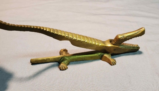 2 Brass Alligator Nut Cracker