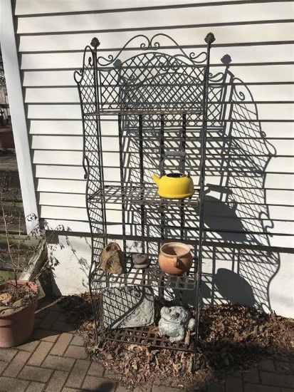 Fancy Metal Kitchen Or Outdoor Garden Rack W/contents