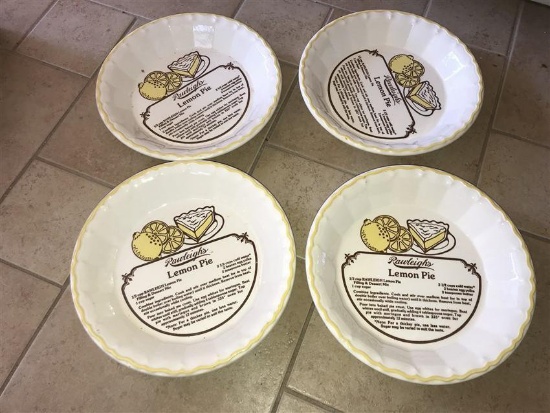 4 Rare Rawleigh's Lemon Pie Baking Dishes - Stoneware