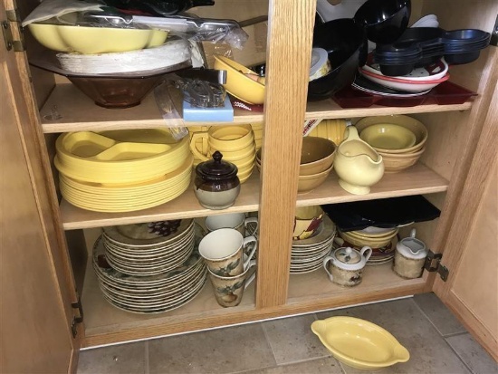 Cupboard Contents Lot Inc. Disney, Fiesta Ware Etc