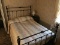 Vintage Metal Cannonball Style Queen Bed + Mattress