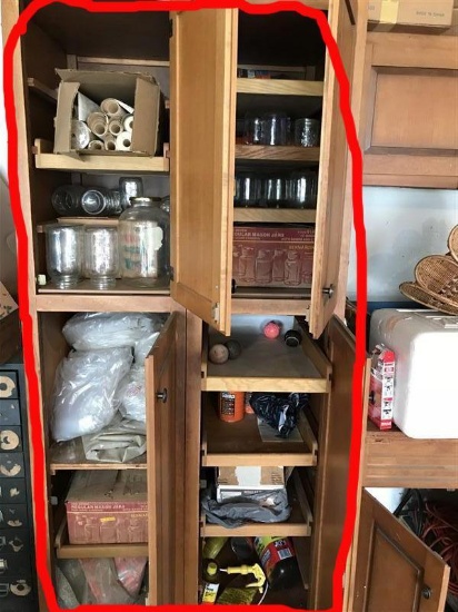 Mostly Canning Jars Cupboard Contents Lot