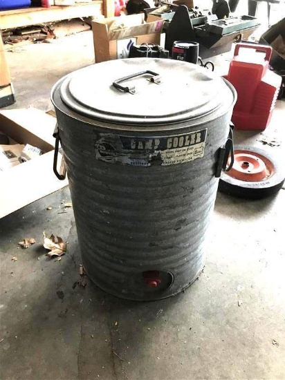 Vintage Aluminum And Plastic Camp Cooler