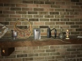 Mantel Lot Of Vintage Items Inc. Hummel, Iron