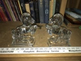 Pair Of Glass Horses Bookends