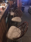 4 Matching Vintage Bar Stools Plus One Other