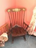 Vintage Made In Yugoslavia Wooden Rocking Chair