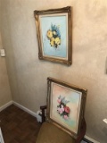 2 Oil On Canvas Flower Paintings - Vintage