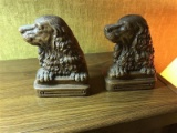 Pair Of Vintage Dog Head Bookends Very Nice