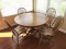 Solid Amish Oak Round Table w/Four Chairs Nice