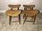 4 Amish Made Solid Oak Bar Stools Butt Curved Nice