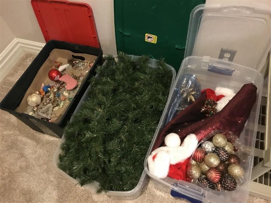 3 Totes of Christmas Items