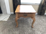 Vintage Solid Oak Amish Made Side Table w/Drawer