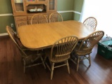 Large Sized Amish Made Oak Table & 6 Chairs