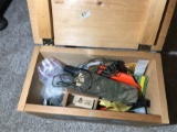 Box of Hunting Supplies Ammo Animal Calls Etc