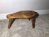 Unusual Nicely Made Wooden Stool w/figured top
