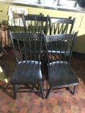 4 Plank Bottom Antique Wooden Chairs