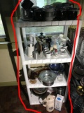 Plastic Shelf and Kitchen Wares Contents Lot