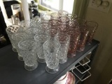 Large Lot Fostoria American Cubist Footed Glasses