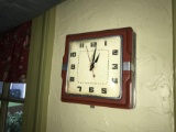 Vintage Electric Kitchen Wall Clock Reddish Color