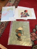 Japanese Print plus other items lot