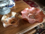 2 Pieces of Antique Carnival Glass